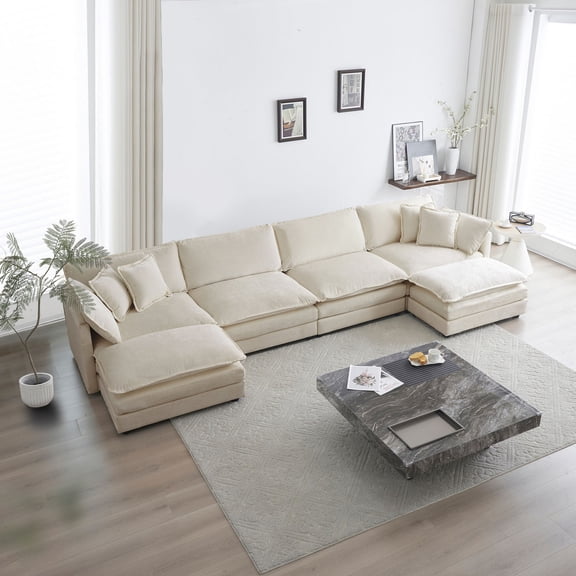 Chenille & Sponge Construction - Variable Sofa Shaping - Home TV Time - Relaxing Feelings