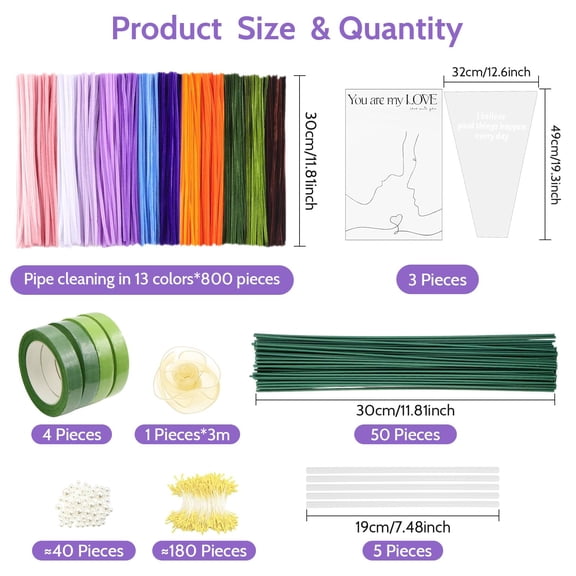 Chenille Stem Art Craft Kit Multicolor 800 Count