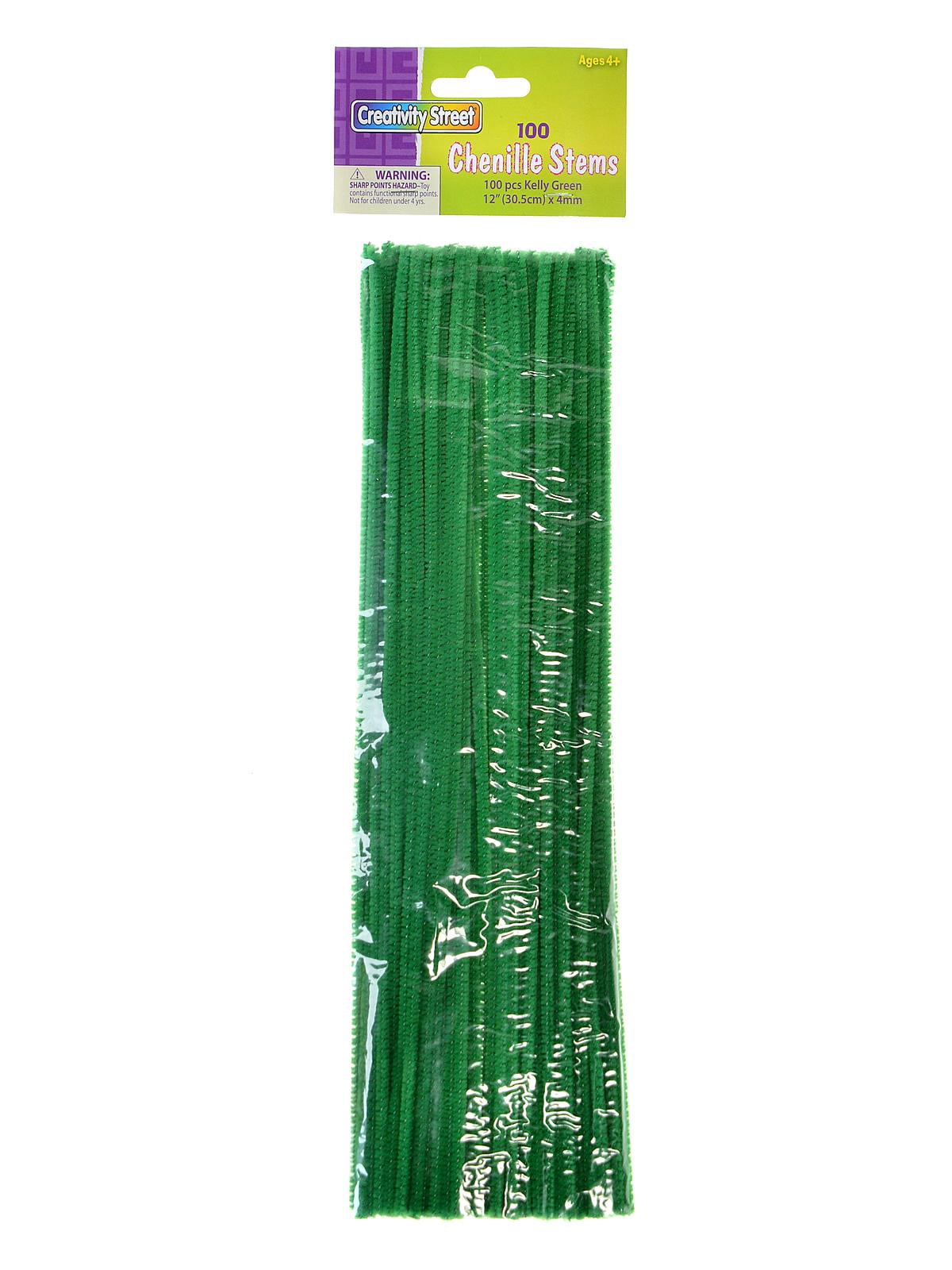 Chenille Stems 4 mm x 12 in., 100 pieces, green (pack of 12)