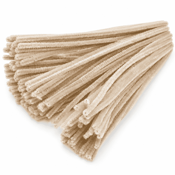 50 Pack 12-inch 30cm Tan Chenille Stems Pipe Cleaners for DIY Crafts