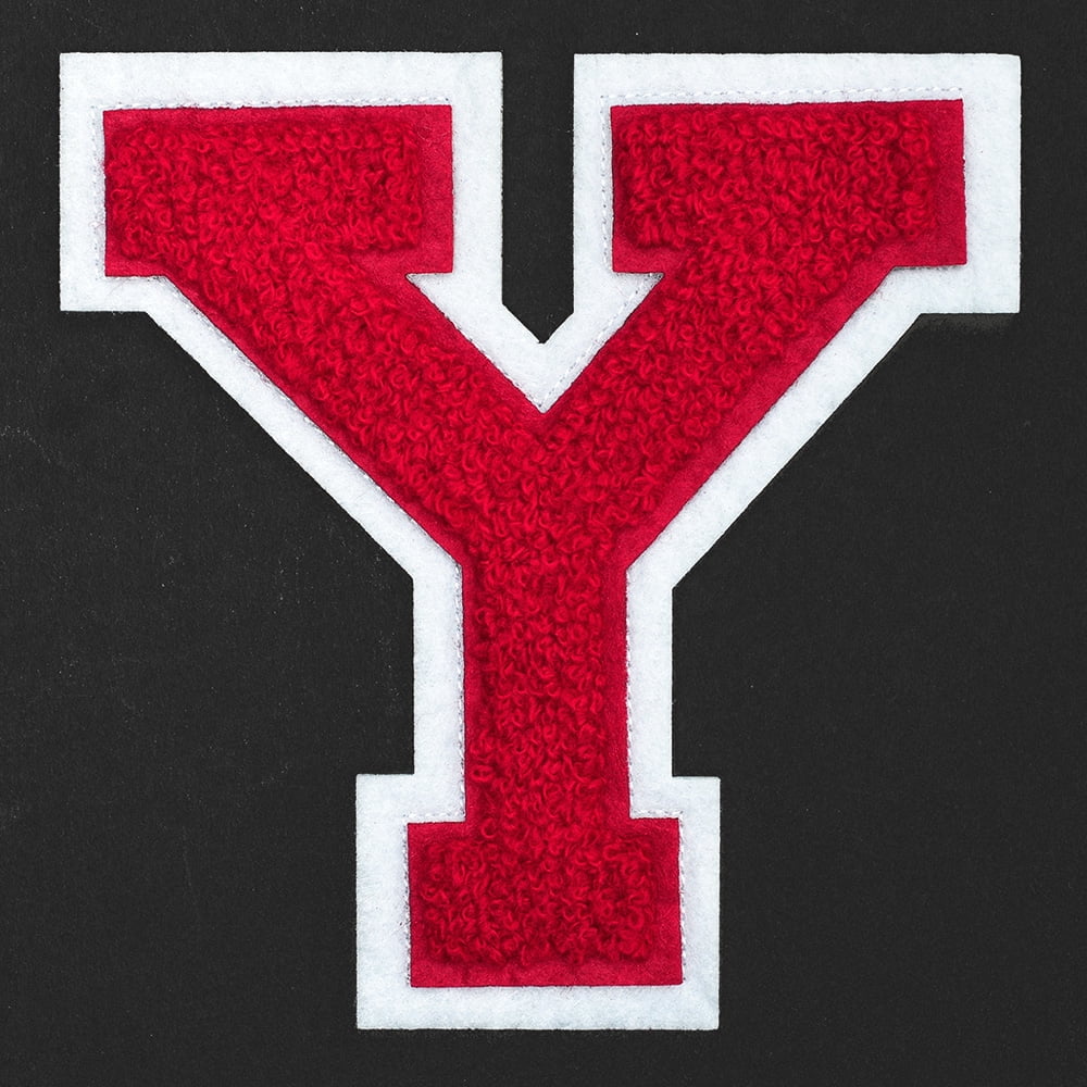 Chenille Letter J Patch - Varsity Iron-On Alphabet, 4.5 Inch, Black/White, Sew Or Iron-On For Jackets, Bags, Hats