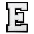 thumbnail image 1 of Chenille Stitch Varsity Iron-On Patch by pc, 4-1/2", White/Black, TR-11648 (Letter E), 1 of 1