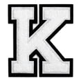 thumbnail image 1 of Chenille Stitch Varsity Iron-On Patch by pc, 4-1/2", White/Black, TR-11648 (Letter K), 1 of 1