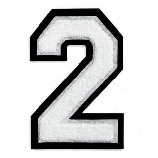 Chenille Number 1 Patches 4-1/2 Inch Height Iron on Number Patches Black  Glitter for Clothing Pack of 3(White)