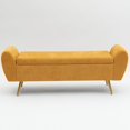 thumbnail image 1 of Chenille Storage Bench for Bedroom, Long Bench for King Size Bed, Modern Upholstered End of Bed Ottoman Bench with Arms for Entryway Living Room (Mustard Yellow), 1 of 15