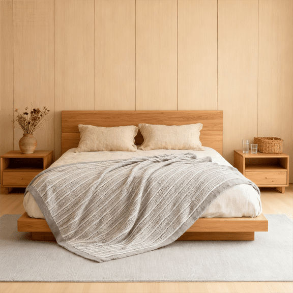 Chenille Striped Knit Throw Blanket for Sofa, Bed & Living Room