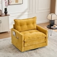 thumbnail image 1 of Chenille Swivel Accent Chairs, Mid Century Modern Barrel Chair with Side Pockets, Armchair Single Sofa Chair for Living Room, Bedroom, Mustard yellow, 1 of 9