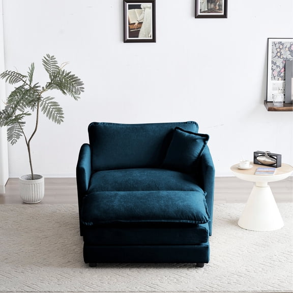 Chenille Upholstered Armchair / Transform into L or U Shape Sofas