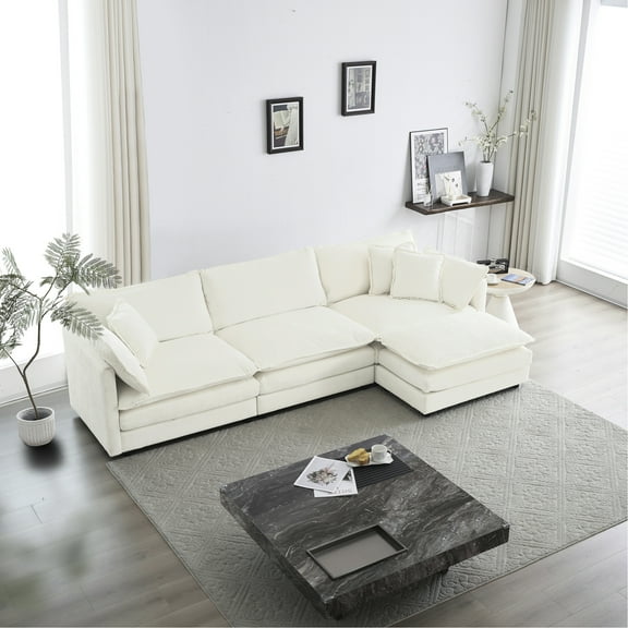 Chenille Upholstered Oversized Sectional With - Modular L Shaped