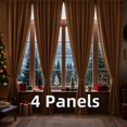 thumbnail image 1 of Chenille Velvet Curtains with Grommets Thermal Insulated Soundproof & Soft Durable Light-Filtering Drapes for Christmas Window Treatments, 4 Panels, 1 of 6