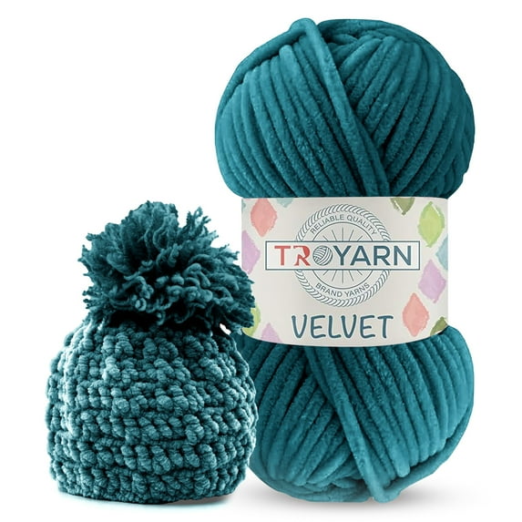 Chenille Velvet Yarn - 100g (132 Yards) Fluffy Plush Yarn for Crocheting Amigurumi & Baby Blankets, Size 6