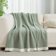 thumbnail image 1 of Chenille Waffle Knit Throw Blanket Reversible Bedding Blanket,50" X 60",Sage Green, 1 of 6