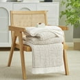 thumbnail image 1 of Chenille Waffle Knit Throw Blanket Reversible Bedding Blanket, 60"x80", Beige&Ivory, 1 of 8