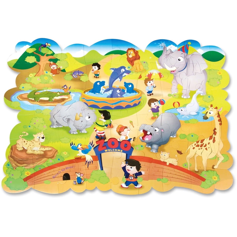 ChenilleKraft Giant Zoo Animals Floor Puzzle - Walmart.com