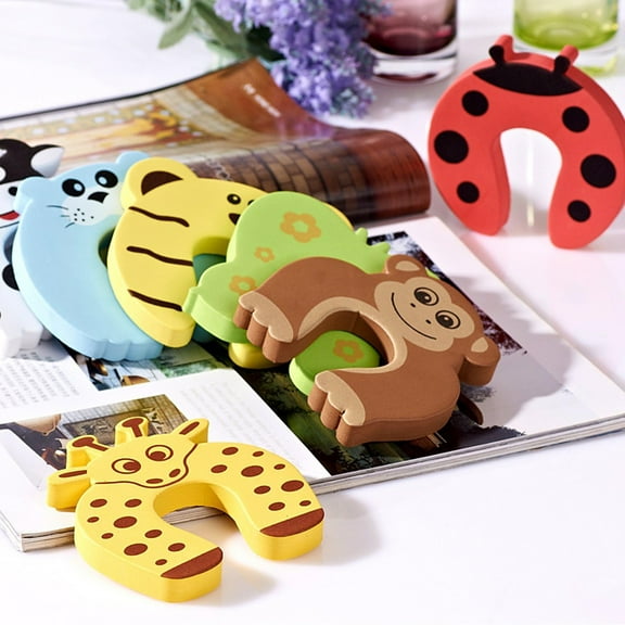 Chenjy Door Stoppers, Foam Door Stoppers, Baby Cartoon Animal Door Stop Soft Foam Cushion Baby Finger Protector, Door Holder To Keep Door Open Prevent Finger Pinch Injuries Walmart Clearance