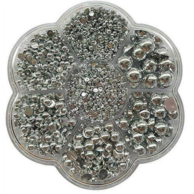Chenkou Craft 3000PCS 1 Box Silver Round Flatback Half