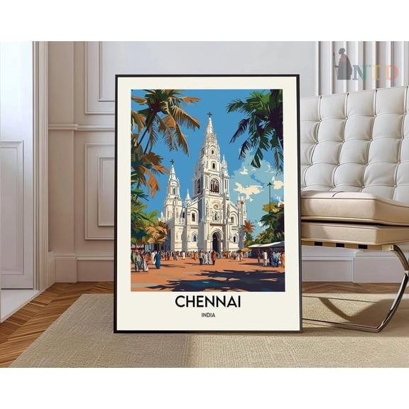 Chennai India City Map Poster Unframed Paper Print