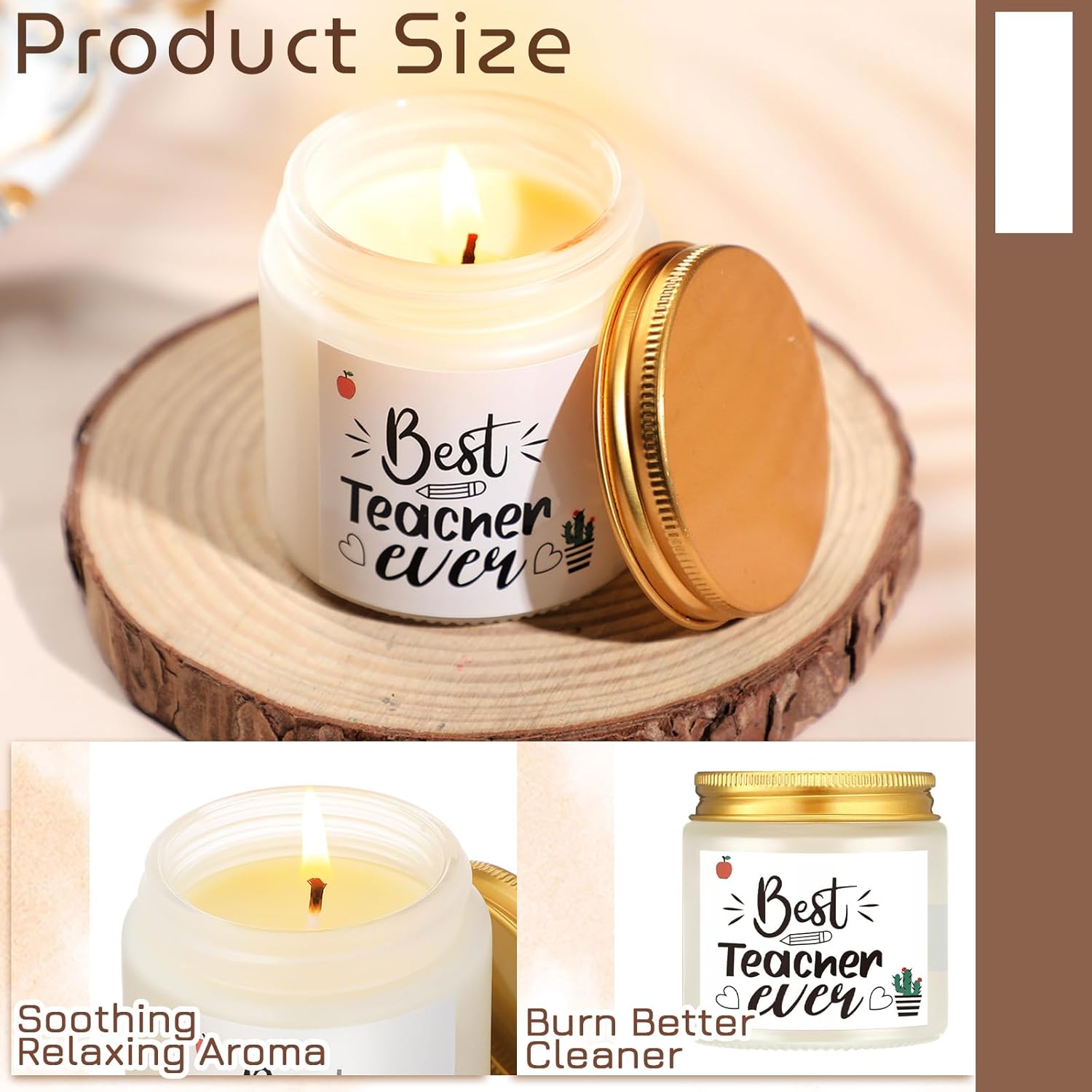 Chenran-4 Set Candle Gift for Teacher Appreciation Thank You Gifts for ...