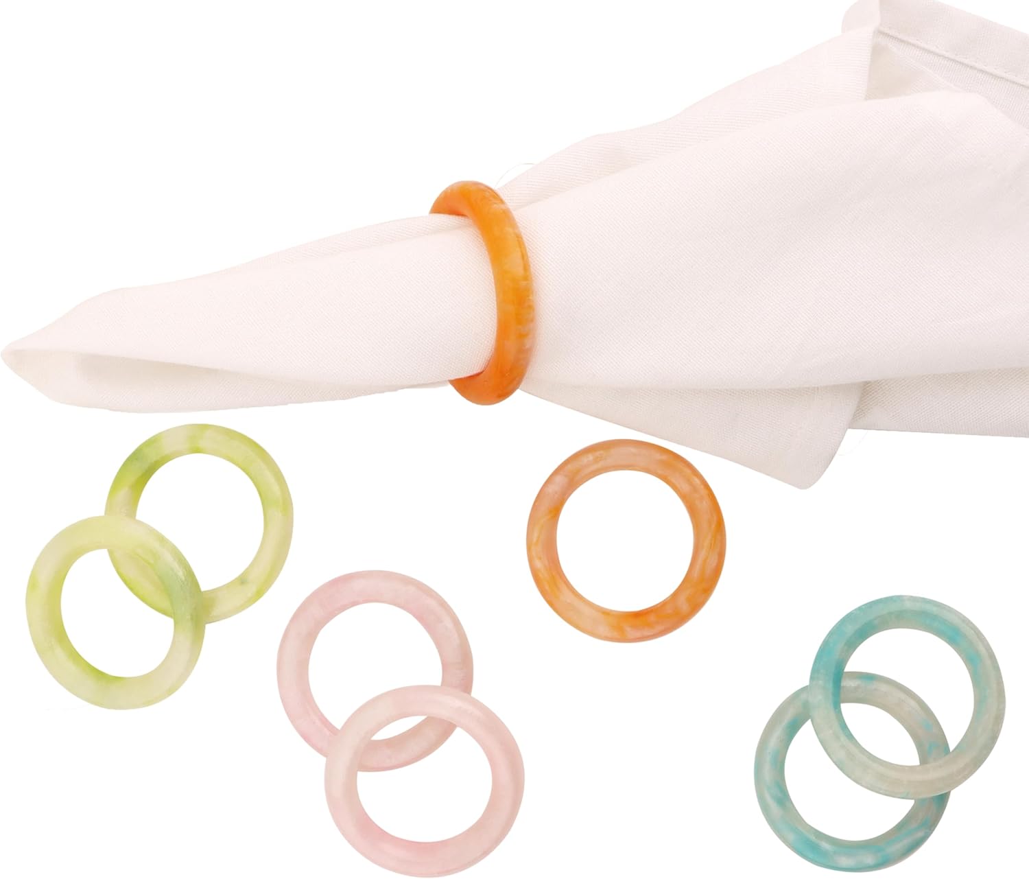 Chenran-Napkin Rings Set of 12 - Epoxy Resin Napkin Holder Cuffs for ...