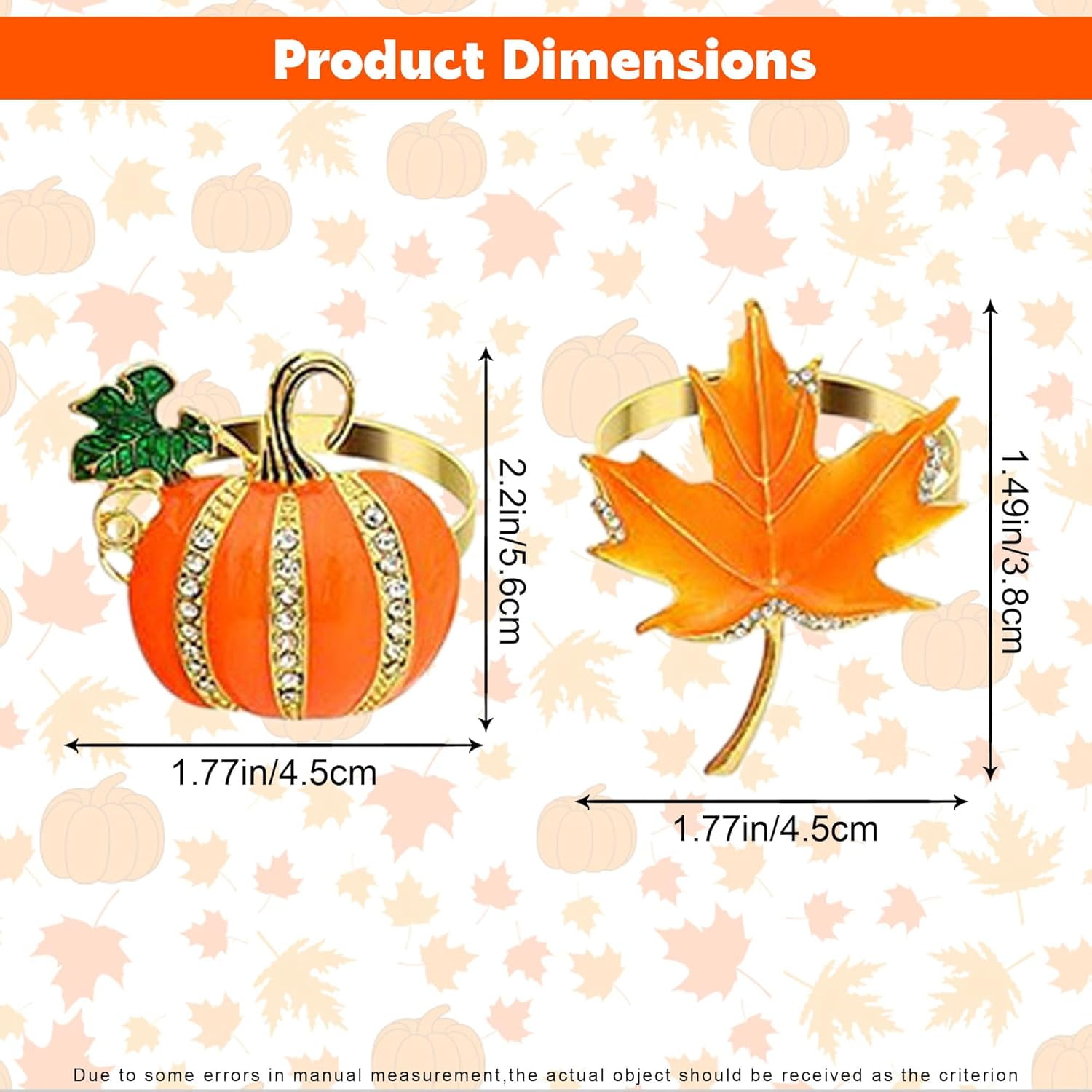 Chenran-Pumpkin Napkin Rings, Fall Napkin Rings, Halloween Thanksgiving ...