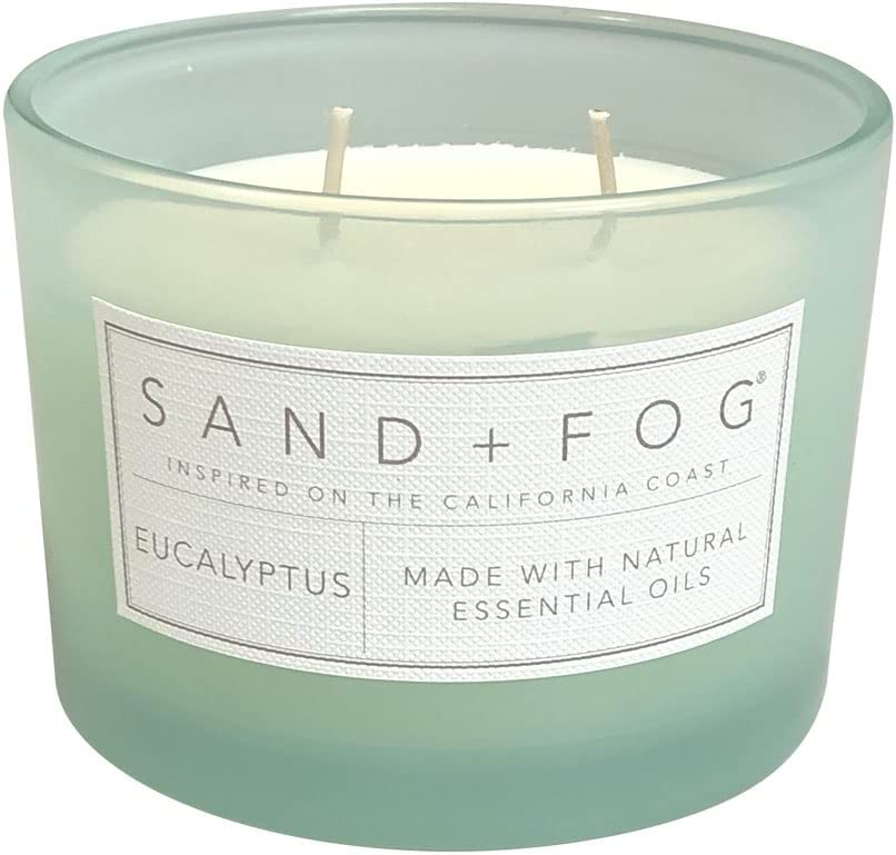 Sand + Fog Ocean Mist Scented Candle - 34 Oz Luxury Jar With Lead-Free Wick, Home Decor Air Freshener