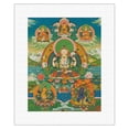 thumbnail image 1 of Chenrezig (Four Armed Avalokiteshvara) Deity - Vintage Tibetan Thangka Buddhist Painting c.1800s - Fine Art Rolled Canvas Print 11in x 14in, 1 of 4