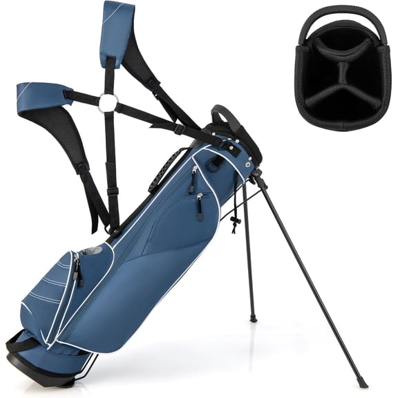 Chenshuoo Golf Stand Bag, Lightweight Organized Golf Bag, Easy Carry Shoulder Bag with 4 Way Dividers and 4 Pockets for Extra Storage