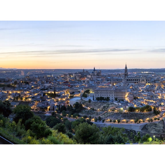 Chensiyuan Evening Sunset Toledo Spain City Panorama Left Extra Large XL Wall Art Poster Print
