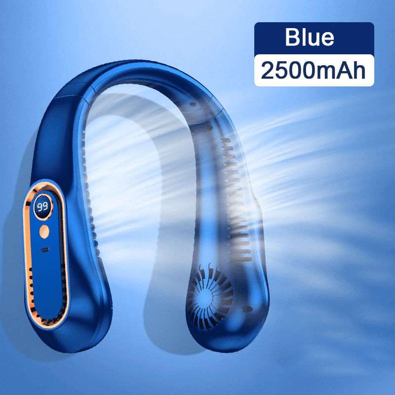 Hanging Neck Fan Digital Display Power Ventilador Bladeless Neckband Fan Portable Mini Air Cooler USB Rechargeable Electric Fans