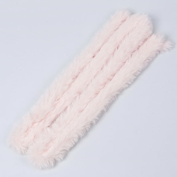 Chenweizhi 5pcs Light pink Super Dense Bunny Hair Pipe Cleaners Fluffy Yarn Twist Stems DIY Animal Craft Materials for Home Decoration, 39.37 Inches Polyester Handmade Craft