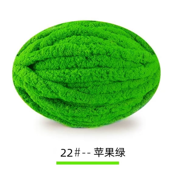 Chenweizhi Decoration Chunky Knitting Yarn, Apple green Corduroy Stripe Yarn for HandKnitted Hats, 250 grams 1Pack Soft CatTail Blended Yarn, Thick Handcraft Thread for DIY Ornaments