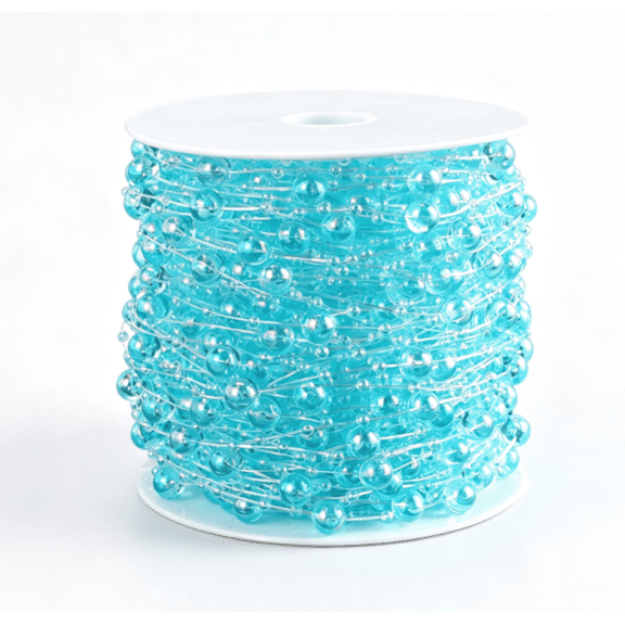 Chenweizhi Decoration DIY Beaded Garland, Transparent Light blue Starry Bead String, 787.4 Inch Acrylic Connected Bead Chain for Handmade Jewelry Making & Home Party Decor, A total of 3 items