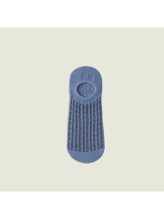 Deep Blue Multicolored Mesh Breathable Socks, AirConditioner Cooling Low Cut Socks, One Size Comfortable Ventilated Short Socks, 4 Pack Lightweight Breathable Socks for Sneakers,
