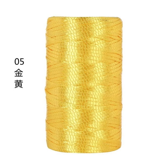 Chenweizhi Ice Yarn for Crochet, Golden yellow Crochet Thread for Slippers, Bags, Handmade Shoes, Soft Ice Silk Knitting Yarn, DIY Handcraft Decoration Supplies, 1 Pack Hand Crocheting String