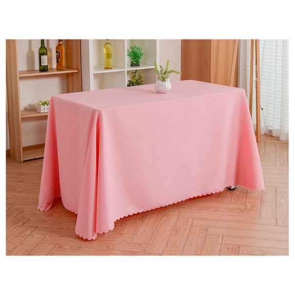 Chenweizhi Light pink Rectangle Tablecloth, 62.99 62.99 Inch Washable Polyester Conference Table Cover, Decorative Wrinkle Resistant Office Desk Table Cloth for Banquet Party Dining , 1 Pack