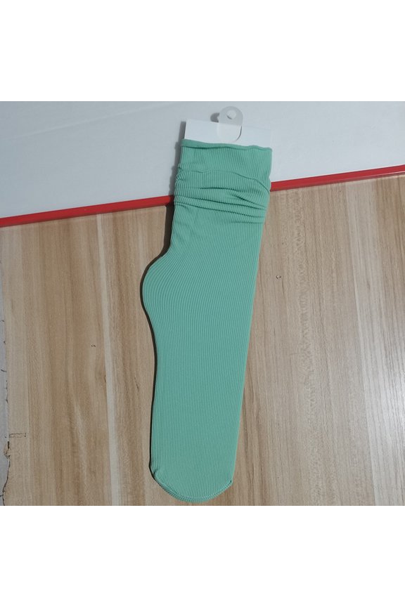 MidCalf Slouch Socks, Dance Socks Thin Lightweight Socks, Green beans & MultiColor One Size Stretchy Nylon Leg Wear, Breathable Comfort Socks for Dance Training Indoor & Daily , 4 Pairs