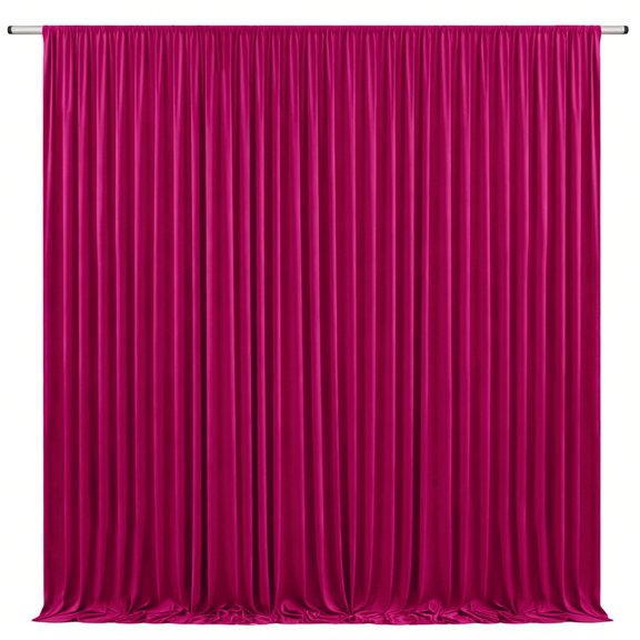 Chenweizhi Peach red Decoration Backdrop, 29.53*118.11 Inch Stretchable Polyester Fabric Background Cloth, Rod Pocket Hanging Design Wrinkle Resistant Decorative Wall Hanging Cloth 1 Pcs