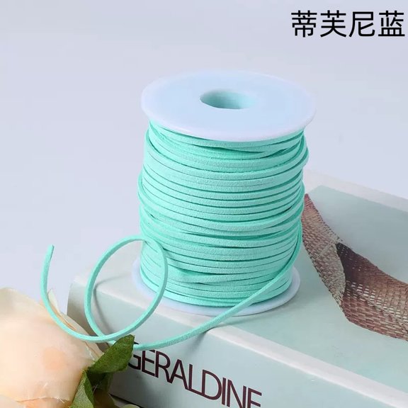 Chenweizhi Tiffany Blue Suede Rope, 2 Pack 2.683.073.07 Inch Soft Faux Leather Cord, DIY Craft String for Cake Box Packaging, Hanging Tag, Flower Bouquet Wrapping and Handmade Decoration