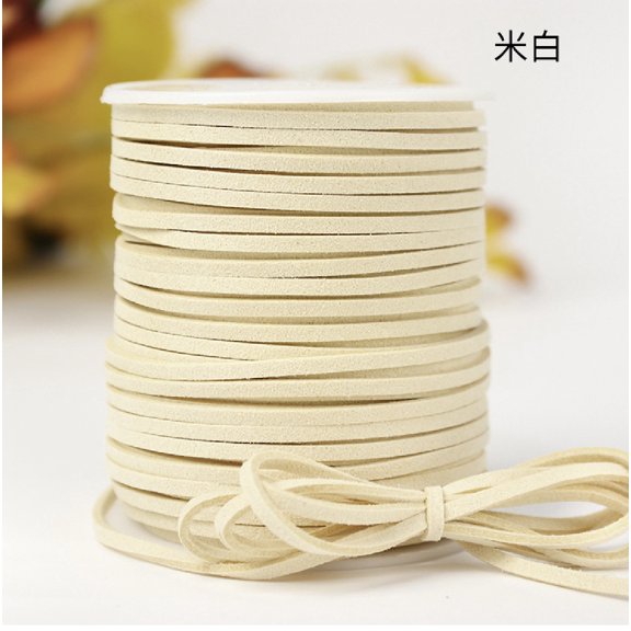 Chenweizhi rice yellow Rope, 2 Pack 2.683.073.07 Inch Soft Faux Leather Cord, DIY Craft String for Cake Box Packaging, Hanging Tag, Flower Bouquet Wrapping and Handmade Decoration