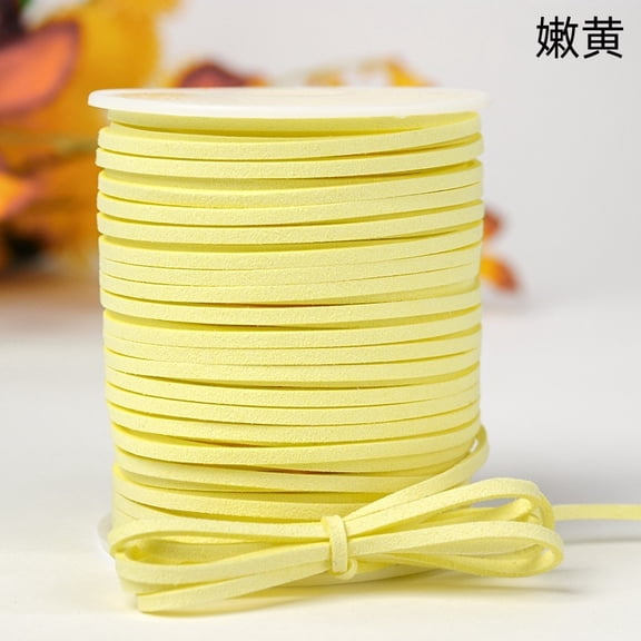 Chenweizhi yellow Rope, 2 Pack 2.683.073.07 Inch Soft Faux Leather Cord, DIY Craft String for Cake Box Packaging, Hanging Tag, Flower Bouquet Wrapping and Handmade Decoration
