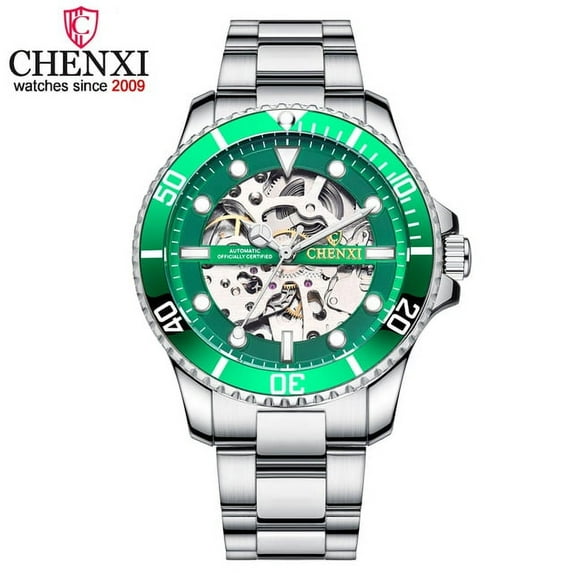 Chenxi Brand Luxury Classic Blue Men Watches Automatic Mechanical Wristwatch Male Waterproof Stainless Steel Watch Man Gift - Mechanical Wristwatches