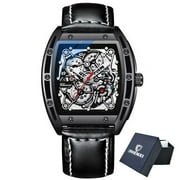 Chenxi Design New Men's Automatic Mechanical Watch Waterproof Square Dial Clock Luxury Brand Leather Business Sports Watches - Mechanical Wristwatches