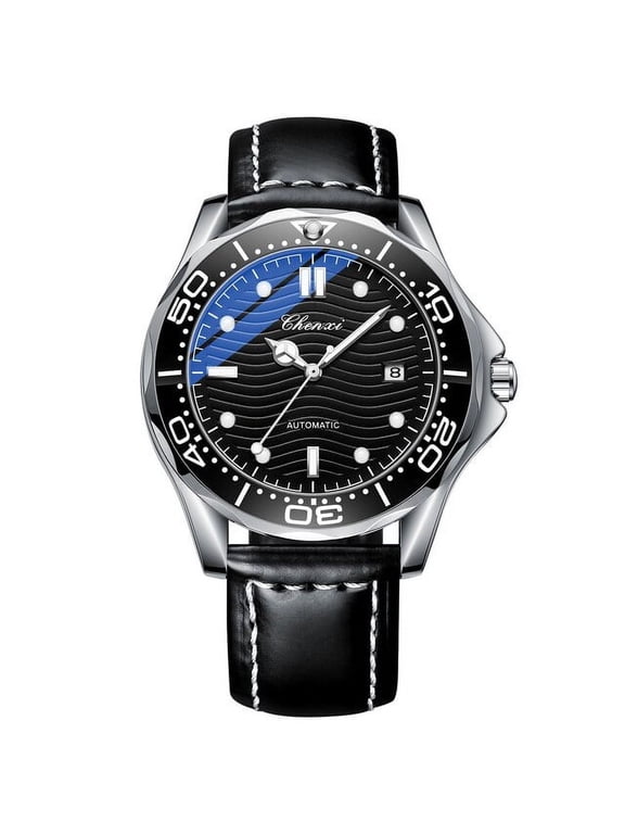 Fashion Automatic Watch Top Brand Men Quartz Watches Date Waterproof Luminous Mechanical Wristwatch Leather Strap Clock - Mechanical Wristwatches