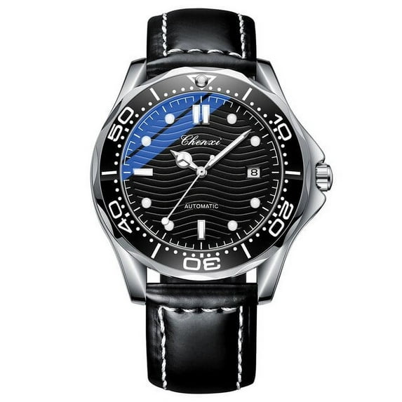 Chenxi Fashion Automatic Watch Top Brand Men Quartz Watches Date Waterproof Luminous Mechanical Wristwatch Leather Strap Clock - Mechanical Wristwatches
