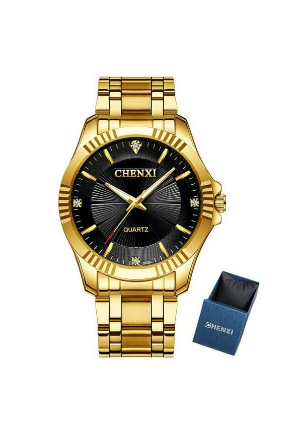 Gold Watch Men Luxury Business Man Watch Golden Waterproof Fashion Casual Quartz Male Dress Clock Gift Wristwatch - Quartz Wristwatches