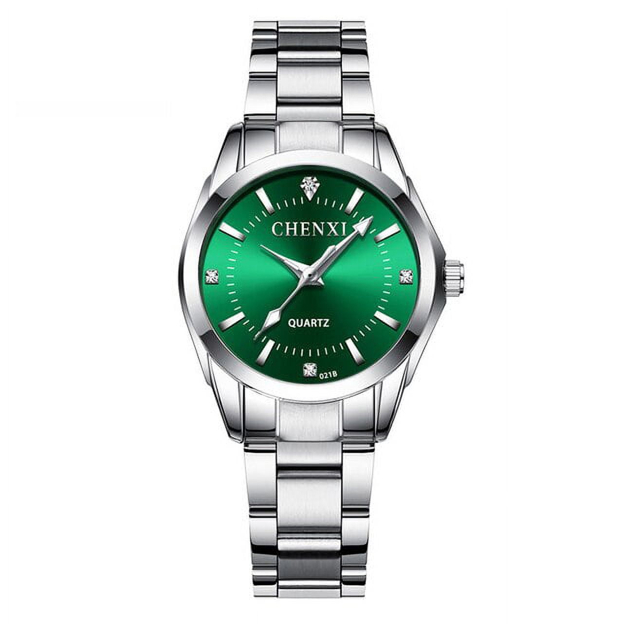 Women’s Green Rhinestone Crown Quartz Fashion Watch Bracelet Analog Wrist Watch Women main image 2