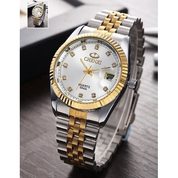 Chenxi Luxury Brand Men Business Watch Men's Stainless Steel Date Hour Gold Wristwatch For Male Quartz Clock Waterproof Watches - Quartz Wristwatches