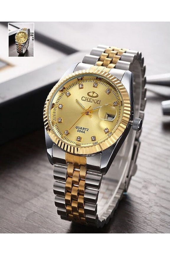 Luxury Brand Men Business Watch Men's Stainless Steel Date Hour Gold Wristwatch For Male Quartz Clock Waterproof Watches - Quartz Wristwatches