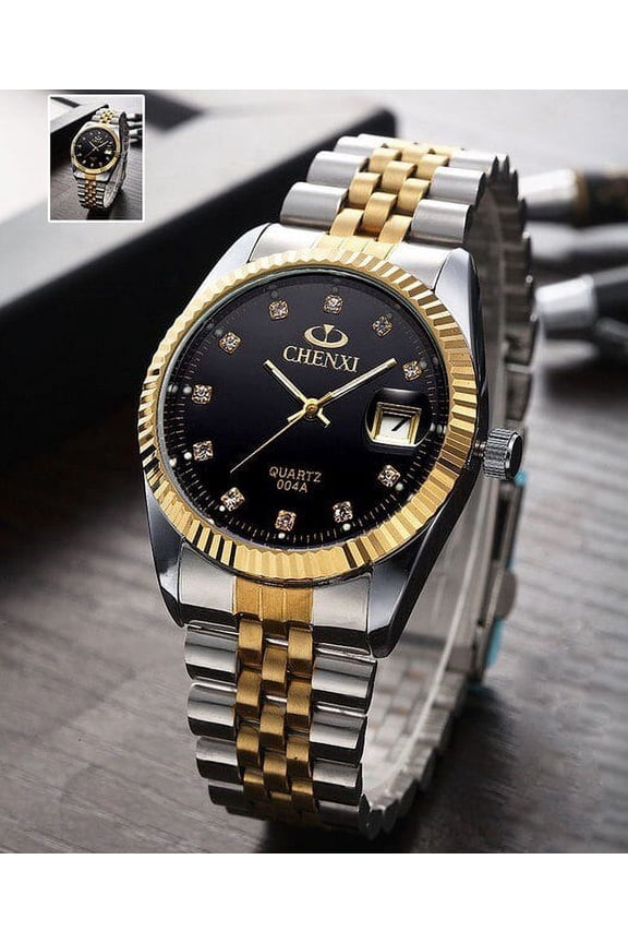 Luxury Brand Men Business Watch Men's Stainless Steel Date Hour Gold Wristwatch For Male Quartz Clock Waterproof Watches - Quartz Wristwatches