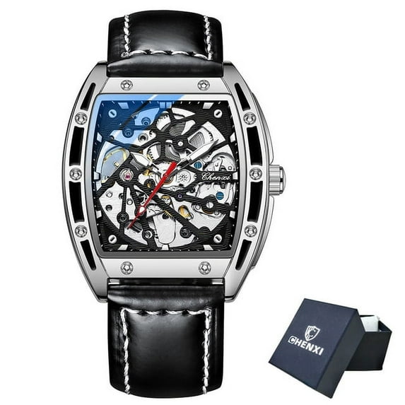 Chenxi Top Brand Luxury Men Automatic Watches Business Clock Leather Waterproof Luminous Mechanical Tourbillon Wristwatches - Mechanical Wristwatches